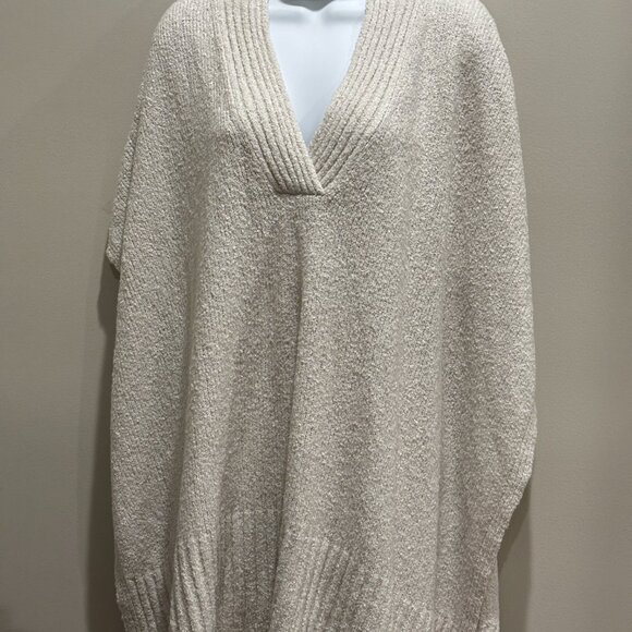 J.JILL V Neck RELAXED BELTED KNIT PONCHO STONE XL-3X - Picture 8 of 10